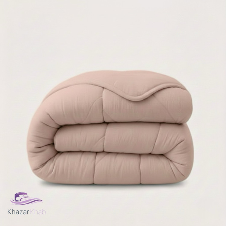 لحاف تکرنگ دونفره سارای صورتی چرک