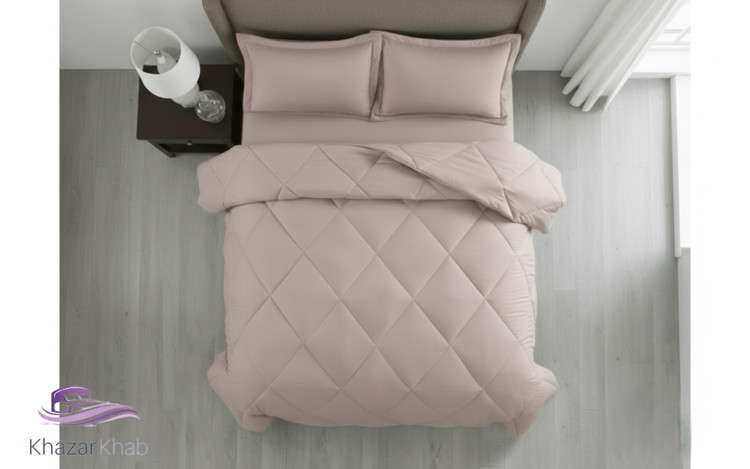 لحاف تکرنگ دونفره سارای صورتی چرک