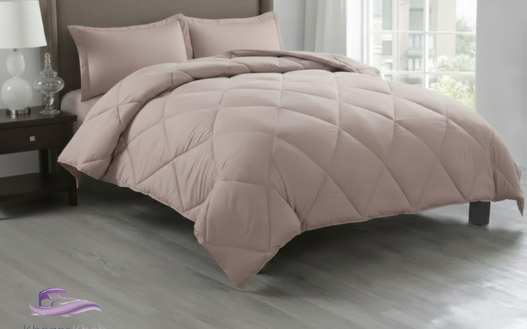 لحاف تکرنگ دونفره سارای صورتی چرک