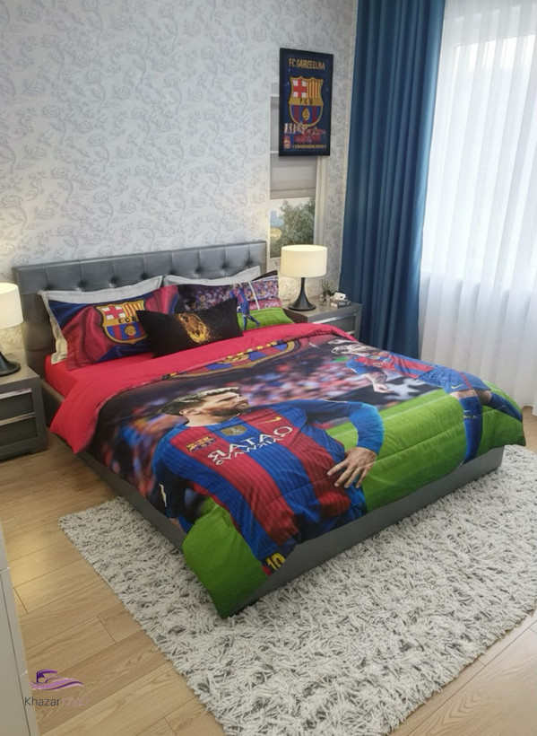 لحاف یکنفره 5 تکه (90و120) برند ترکای سه بعدی بارسلونا