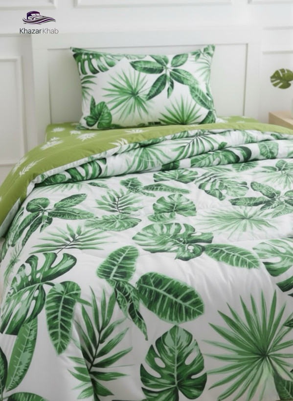لحاف یکنفره(120و90) خزر خواب 4 تکه LEAF