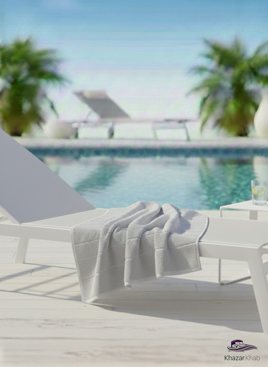 حوله استخری دورو نخ نارین ساپ | سایز نیمحمام (حمامی کوچک) - خزرخواب