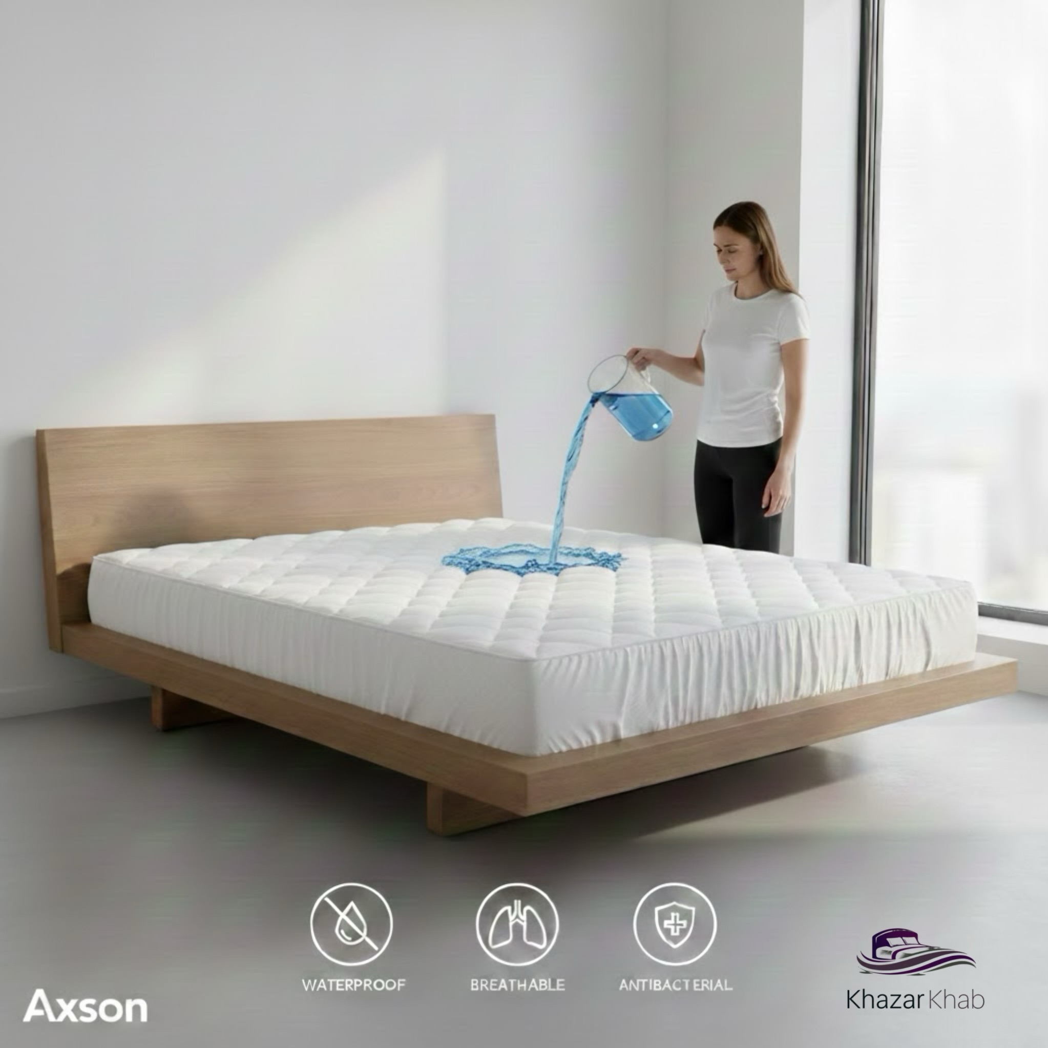 خرید محافظ تشک آکسون ضد آب و تنفسپذیر | فروشگاه خزر خواب