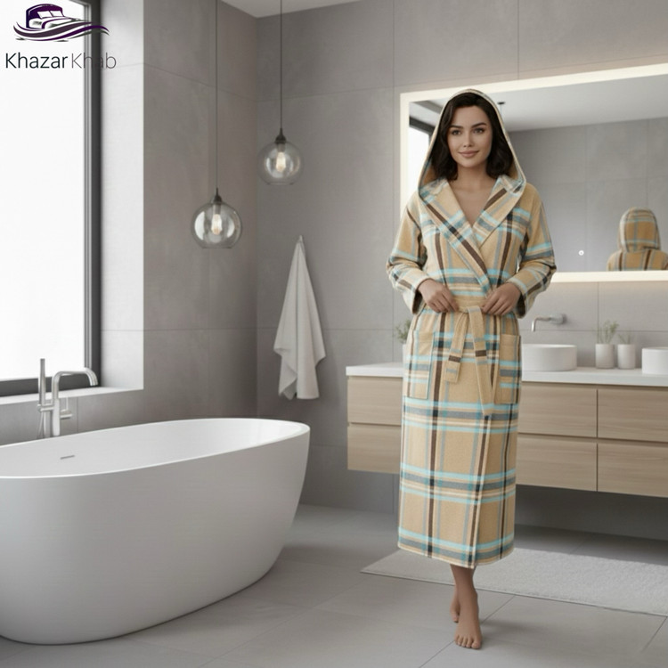 حوله تنپوش نخی تمام پنبه برند ابراهیمی یزد - ارائه شده در خزرخواب