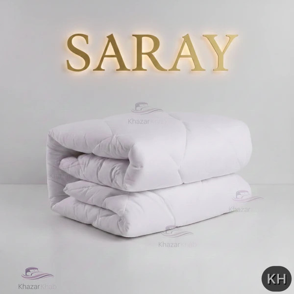 سرویس کاور لحاف دونفره نخ پنبه دو رو خزرخواب (لوندر)